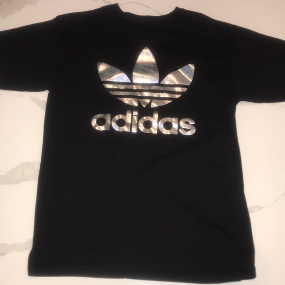black and silver adidas shirt
